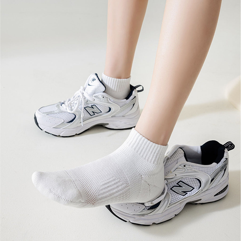 Anna-Kaci 3 Pairs Women's Ankle Athletic Socks Soft Cotton Cushioned Breathable Design with Ribbed Cuffs for Active Casual Wear