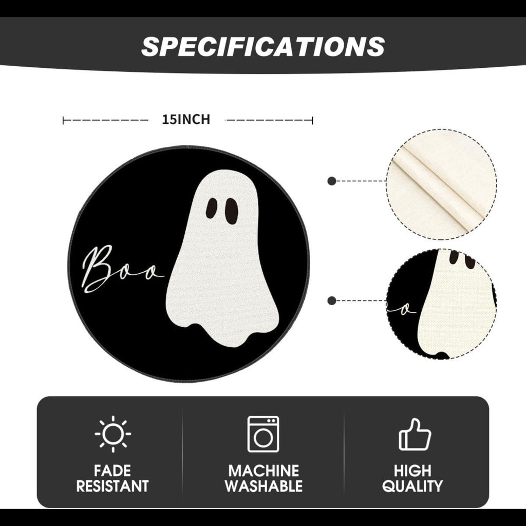Halloween Ghost Round Placemat Heat Insulation Table Mat Set of 4