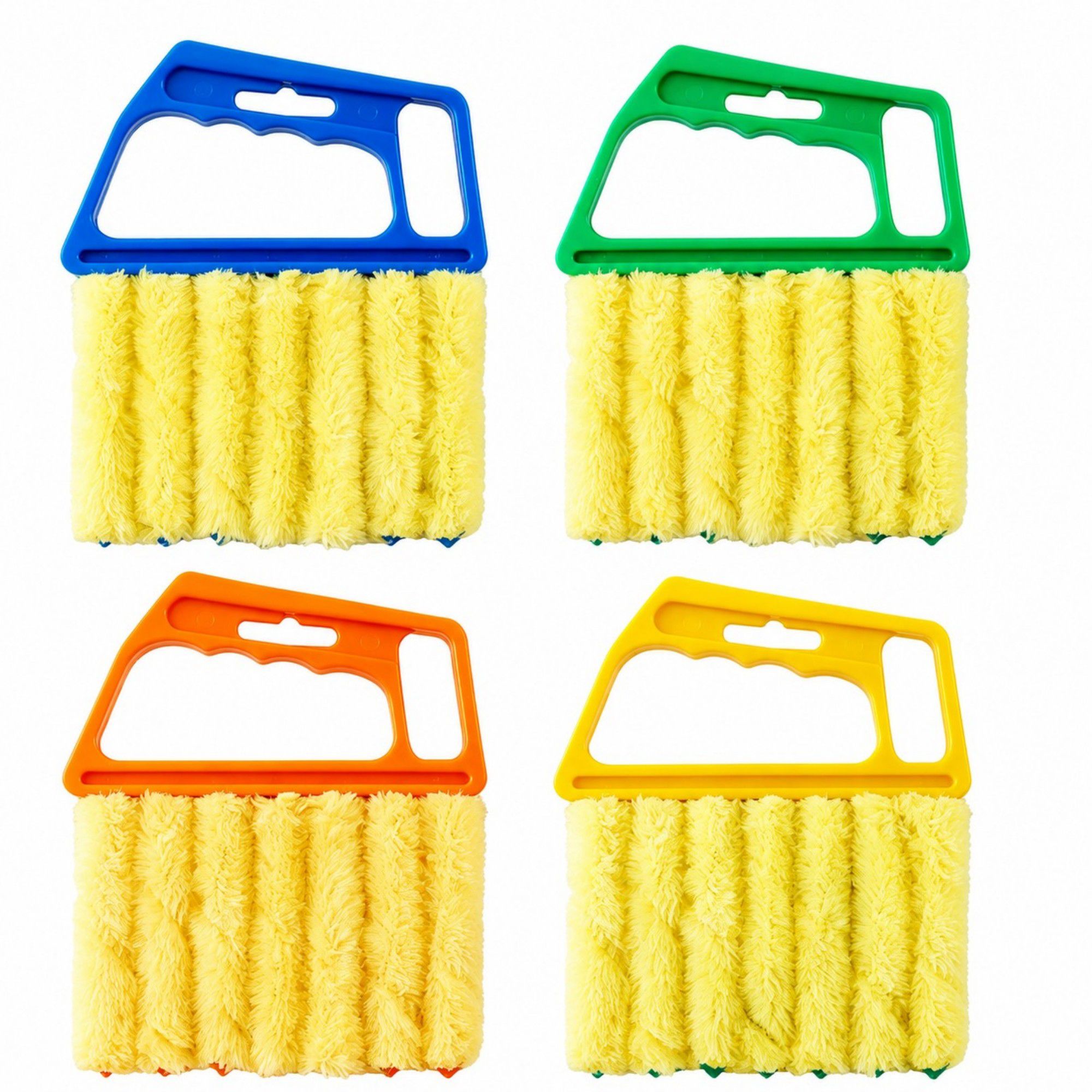 4-Piece Microfiber Blind Duster Set with Handheld Slat Cleaning Handles for Window Blinds and Vents