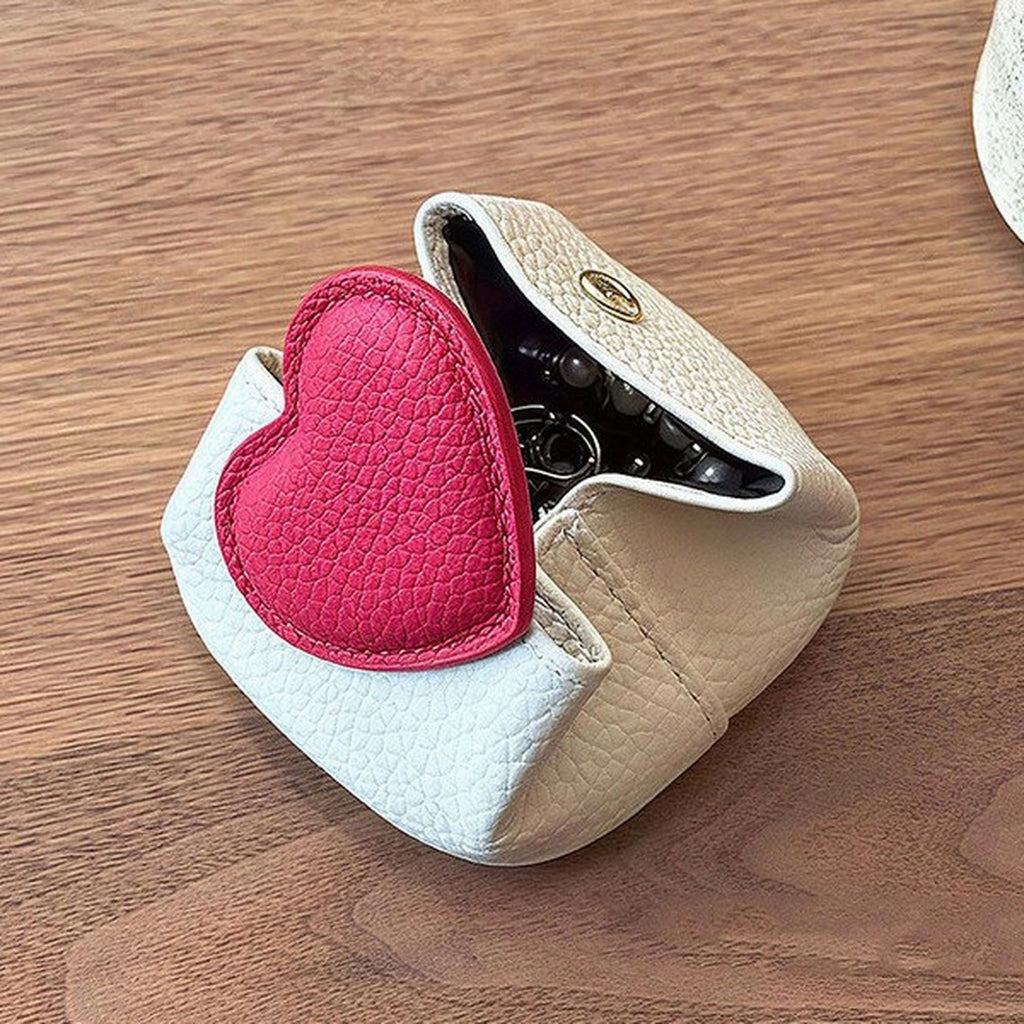 Heart Accent Mini Travel Jewelry Organizer Case