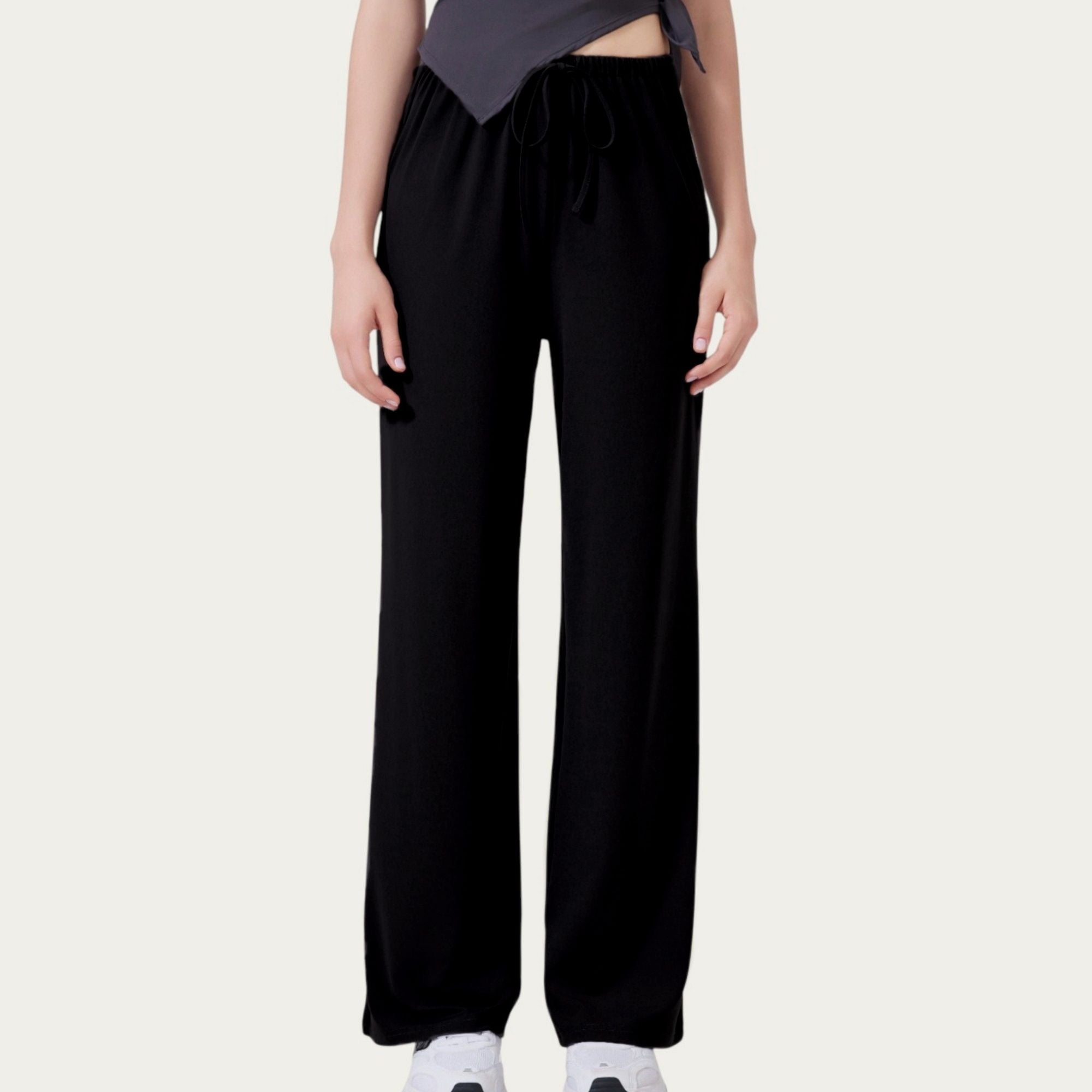 Anna-Kaci Active Women's High Waist Drawstring Wide Leg Sweatpants with Relaxed Fit