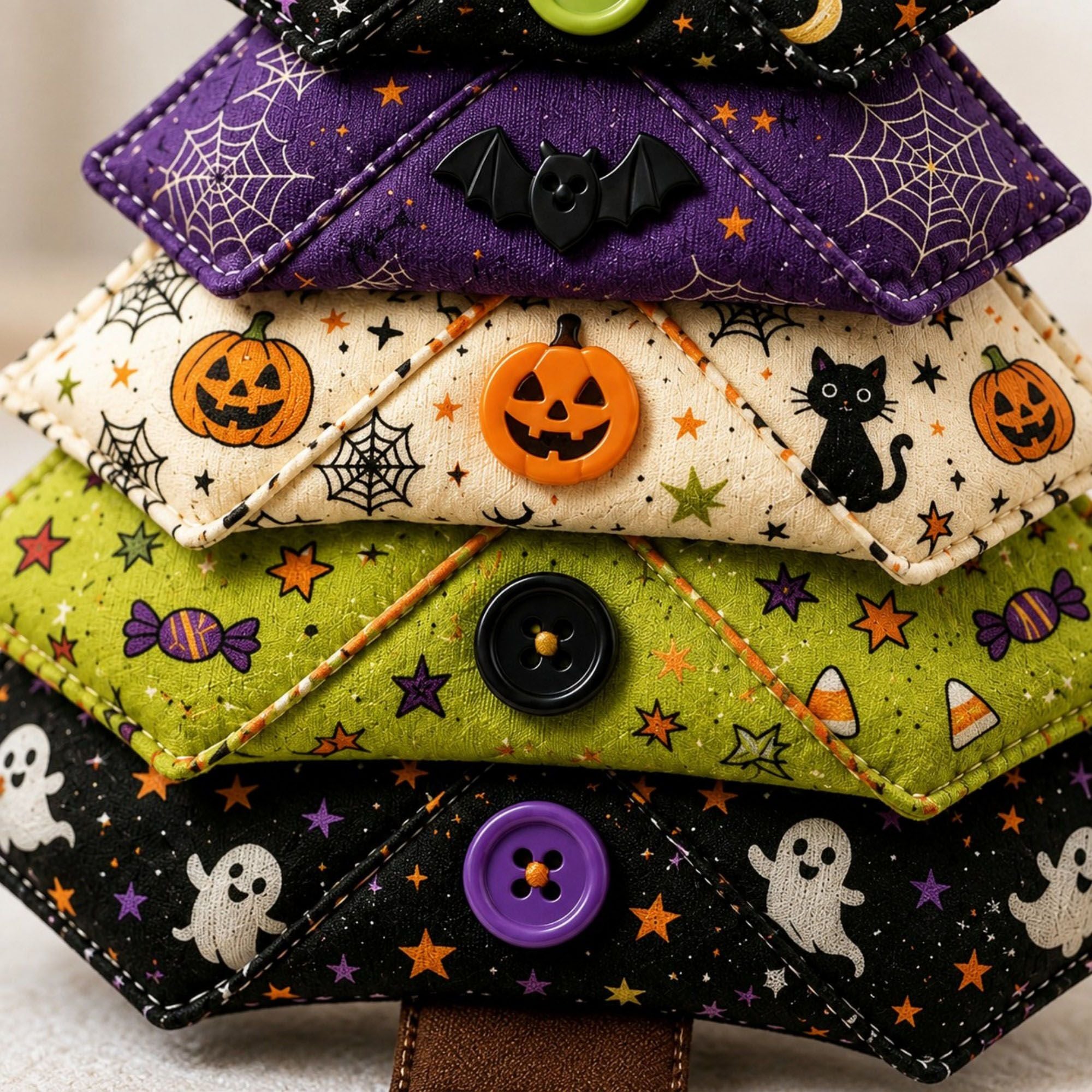 Halloween Layered Fabric Tree Ornament DIY Sewing Kit