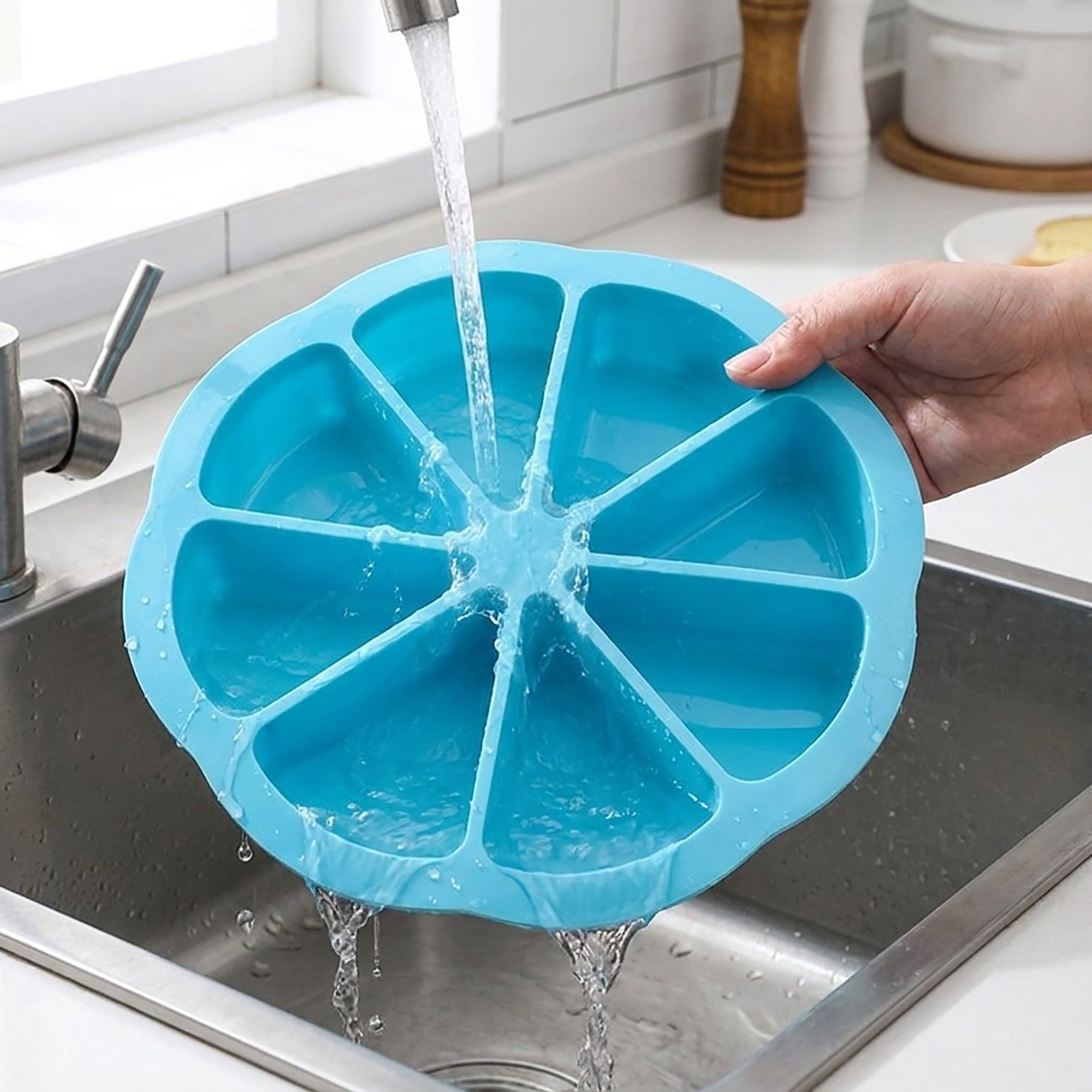 2-Piece Silicone Cake Slice Baking Mold with 8 Compartments