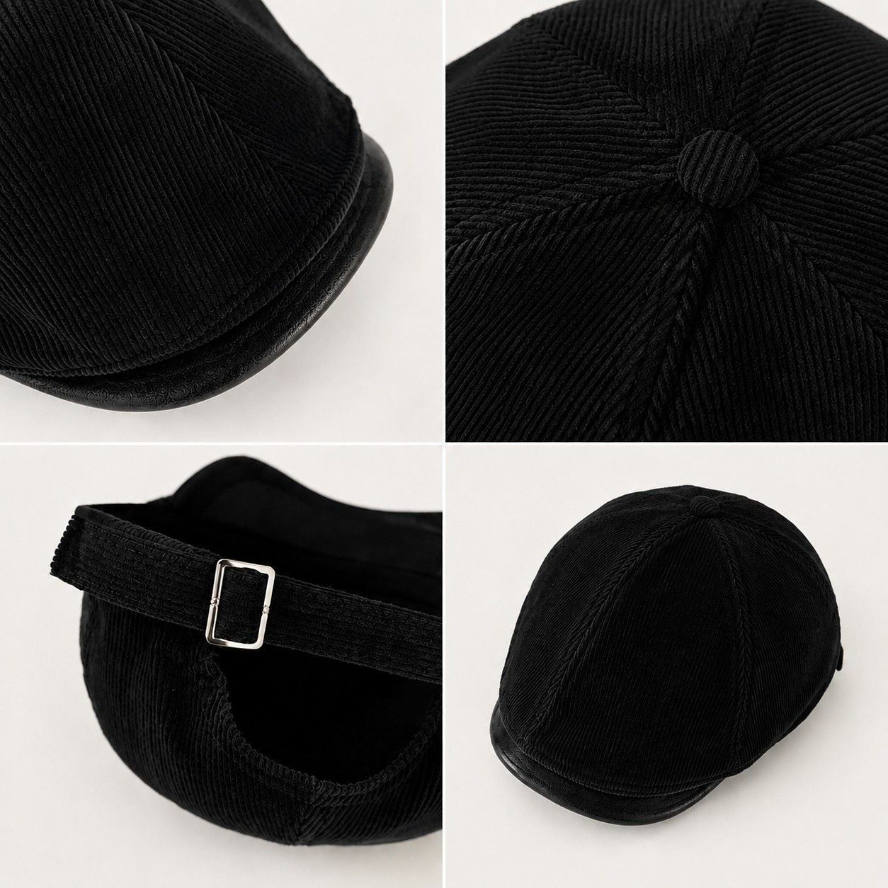 Corduroy Newsboy Cap Adjustable Short Brim Vintage Fall Winter Hat