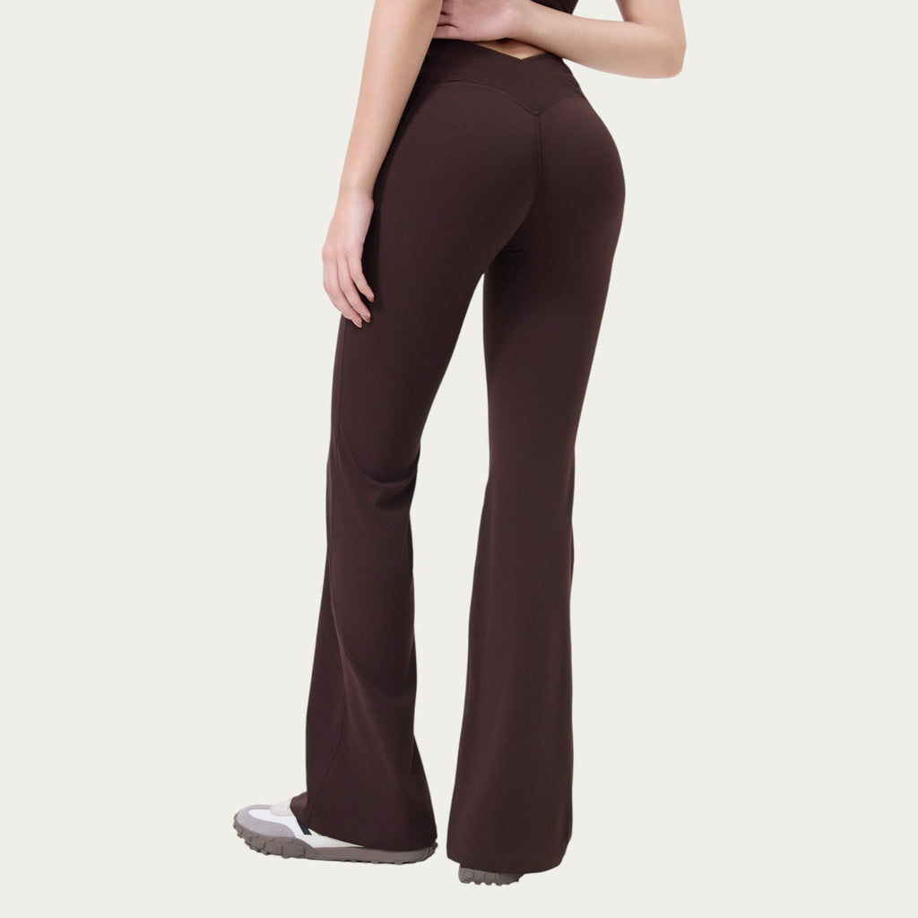 Anna-Kaci Active Women's High Waist Flare Sweatpants with Seamless Stretch Fit