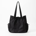 Drawstring Tote Bag with Long Shoulder Straps and Adjustable Side Pockets 12.5x13x5.5in