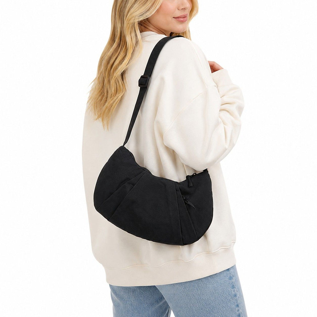 Lightweight Nylon Crescent Crossbody Bag Adjustable Strap Casual Everyday Shoulder Bag