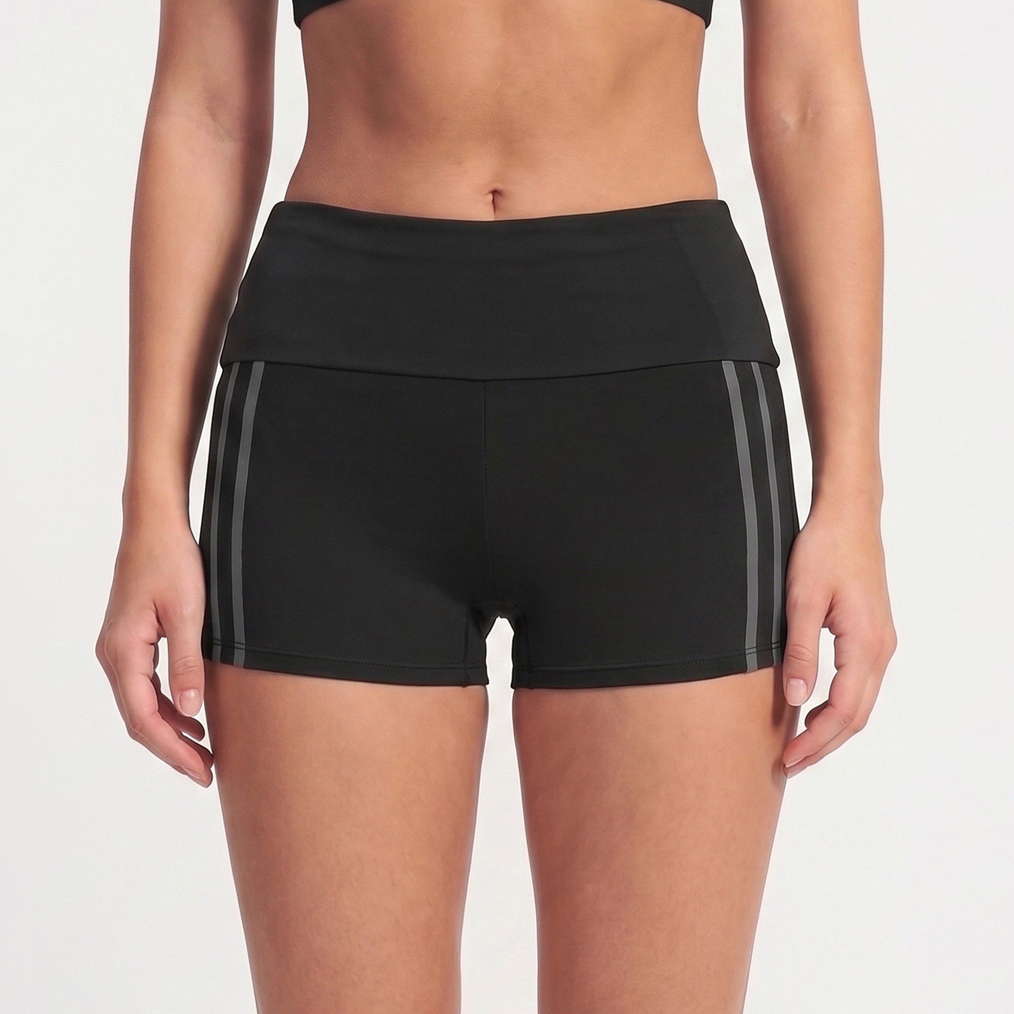 High Waisted Side Stripe Yoga Shorts Butt Lifting Workout Shorts