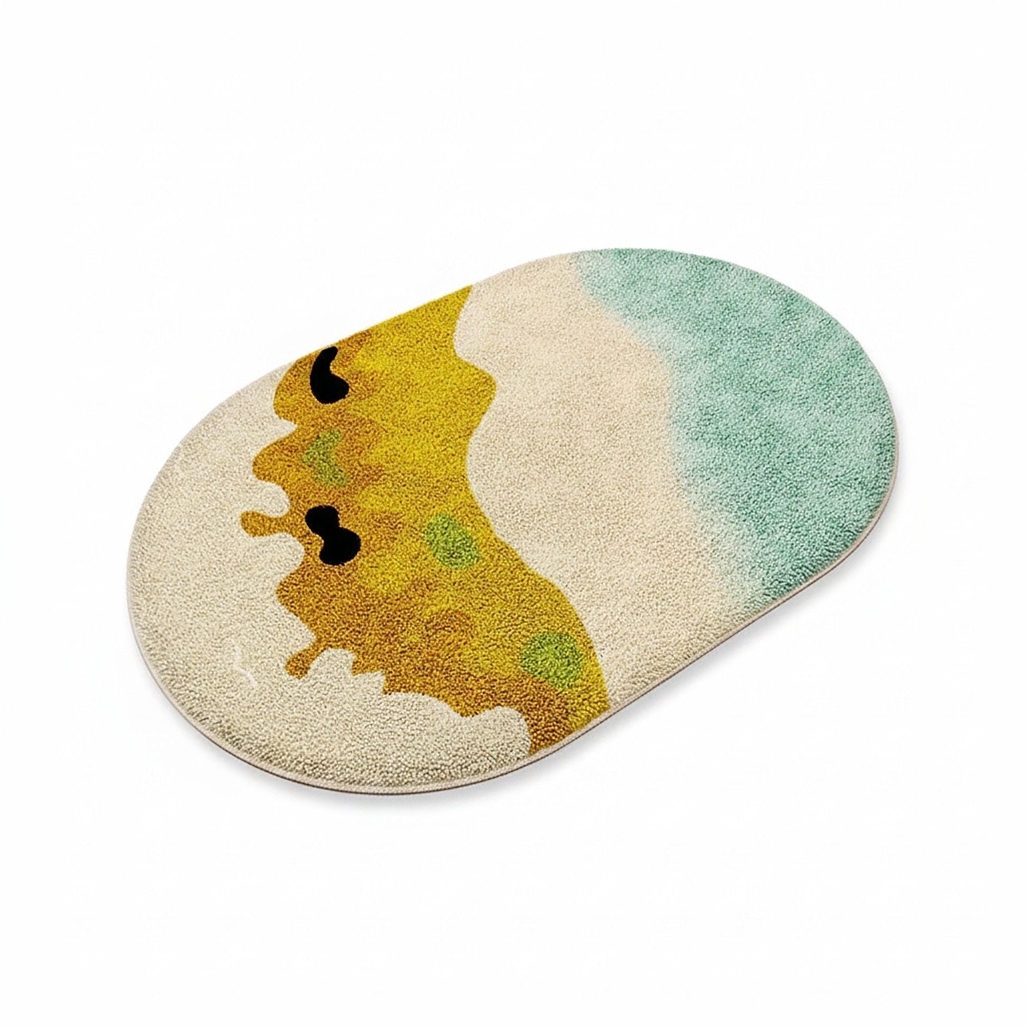 Abstract Tufted Floor Mat Soft Plush Irregular Shape Non Slip Backing Decorative Indoor Rug Modern Pattern