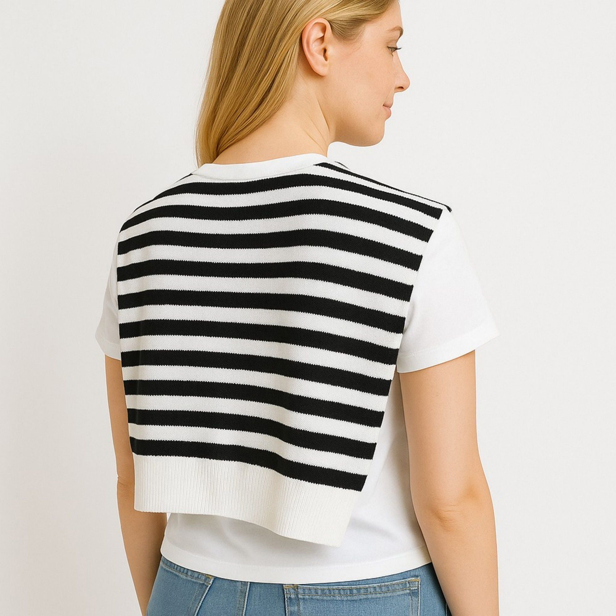 Anna-Kaci Women's Striped Knit Shoulder Sweater Accessory with Soft Lightweight Fabric 33.5x9.8 inches