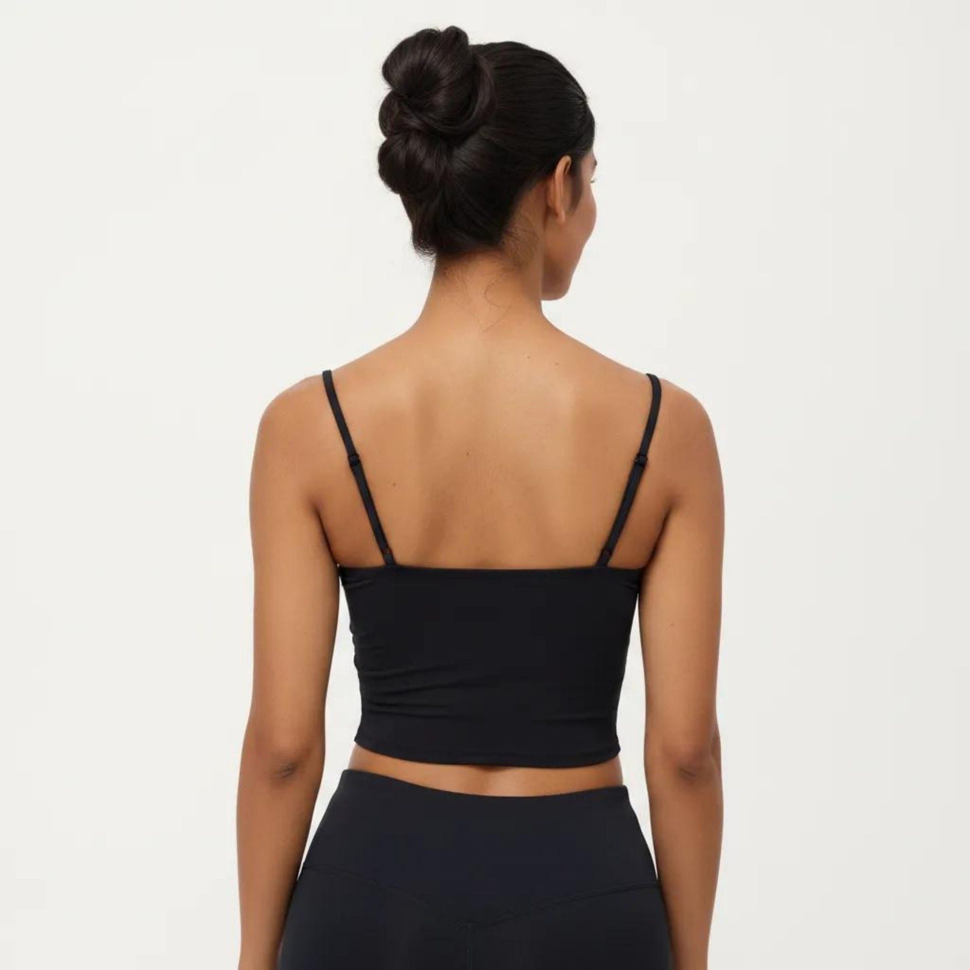 Anna-Kaci Active Women's Longline Cami Sports Bra with Adjustable Straps and Straight Neckline