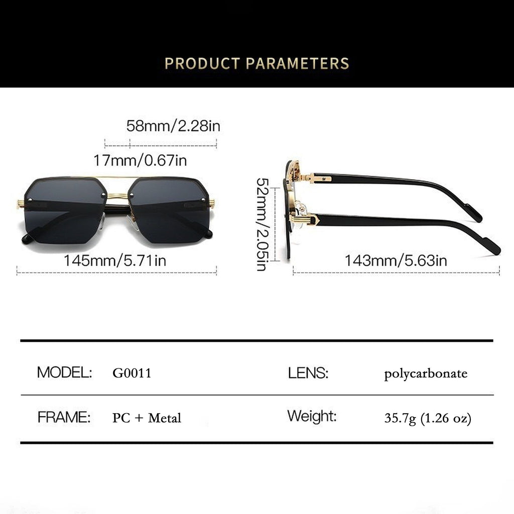 Anna-Kaci Women's Chic Trimmed Octagon Polarized Sunglasses UV400 Protection
