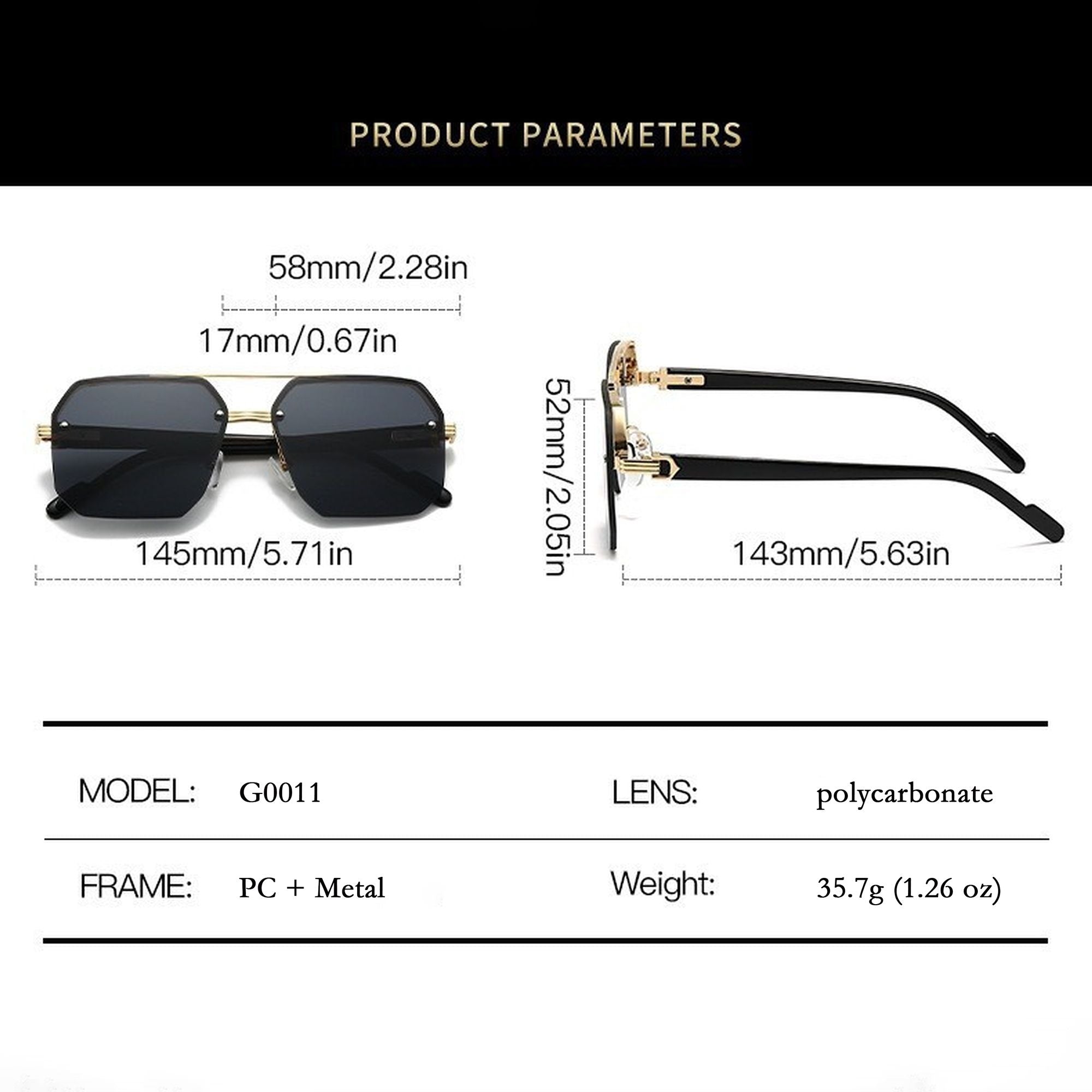 Anna-Kaci Women's Chic Trimmed Octagon Polarized Sunglasses UV400 Protection