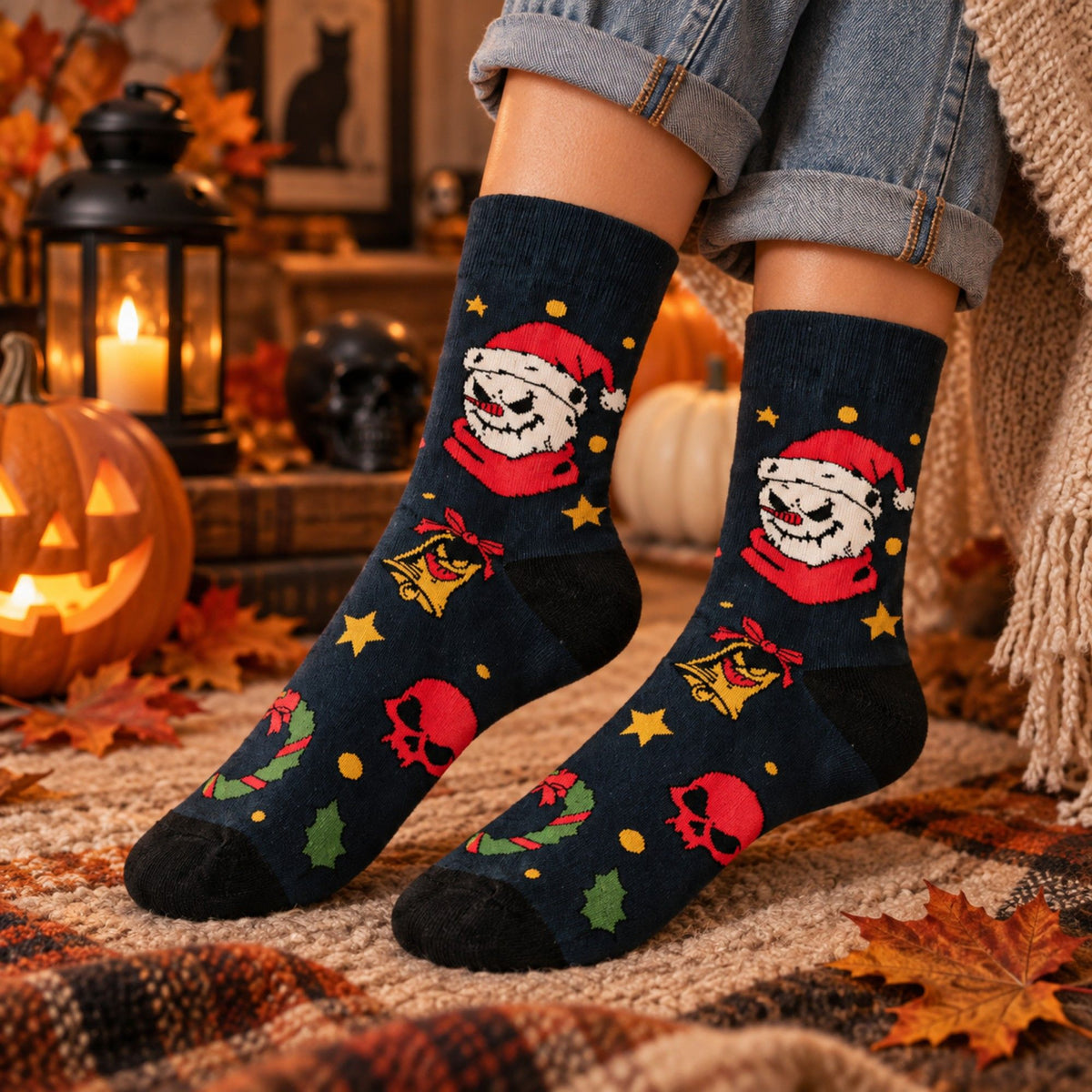 Holiday Novelty Crew Socks 3 Pair Pack Festive Patterns