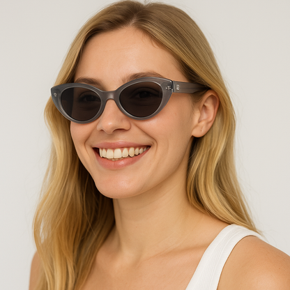 Anna-Kaci Women's Retro Street Style Cat Eye Small Frame Polarized Sunglasses UV400 Protection
