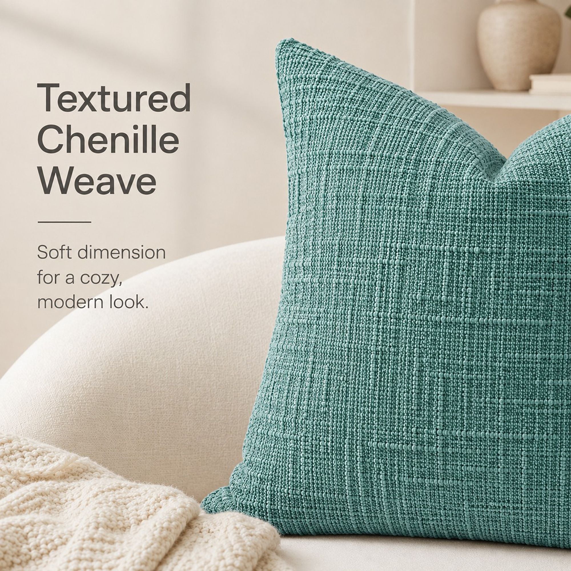 Textured Geometric Decorative Throw Pillow Cover Soft Accent Cushion Cover for Sofa Bed