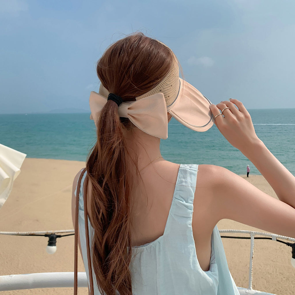 Anna-Kaci Extra Wide Brim Sun Visor Hat for Women Adjustable UV Protection Bow Detail Breathable Summer Beach Hat