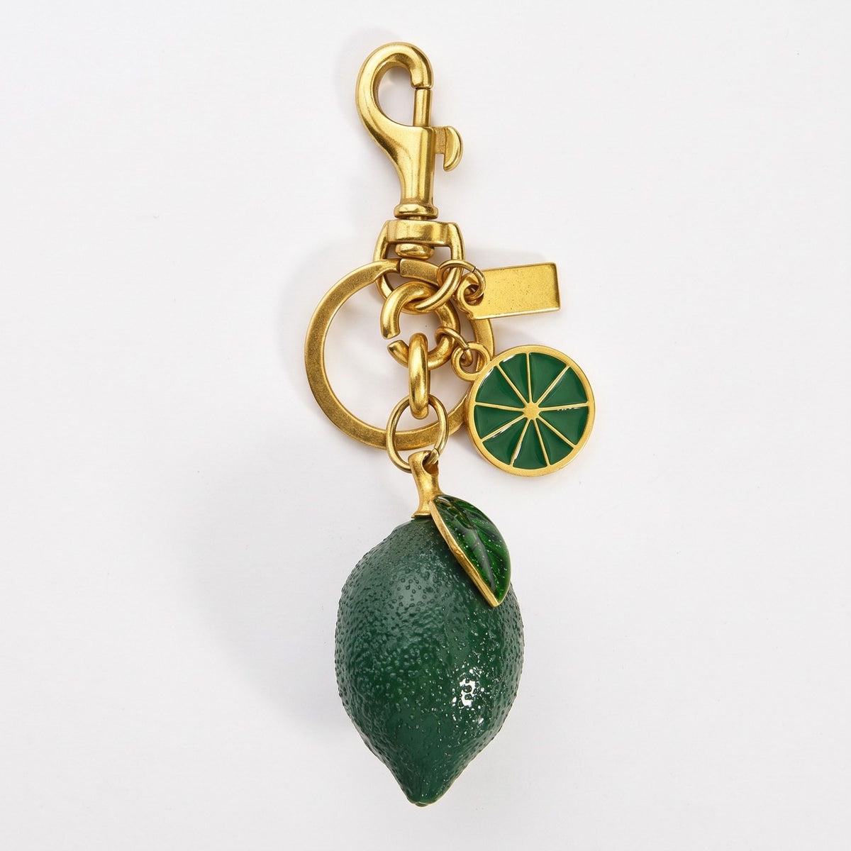 Lime Fruit Bag Charm Keychain with Lobster Clasp