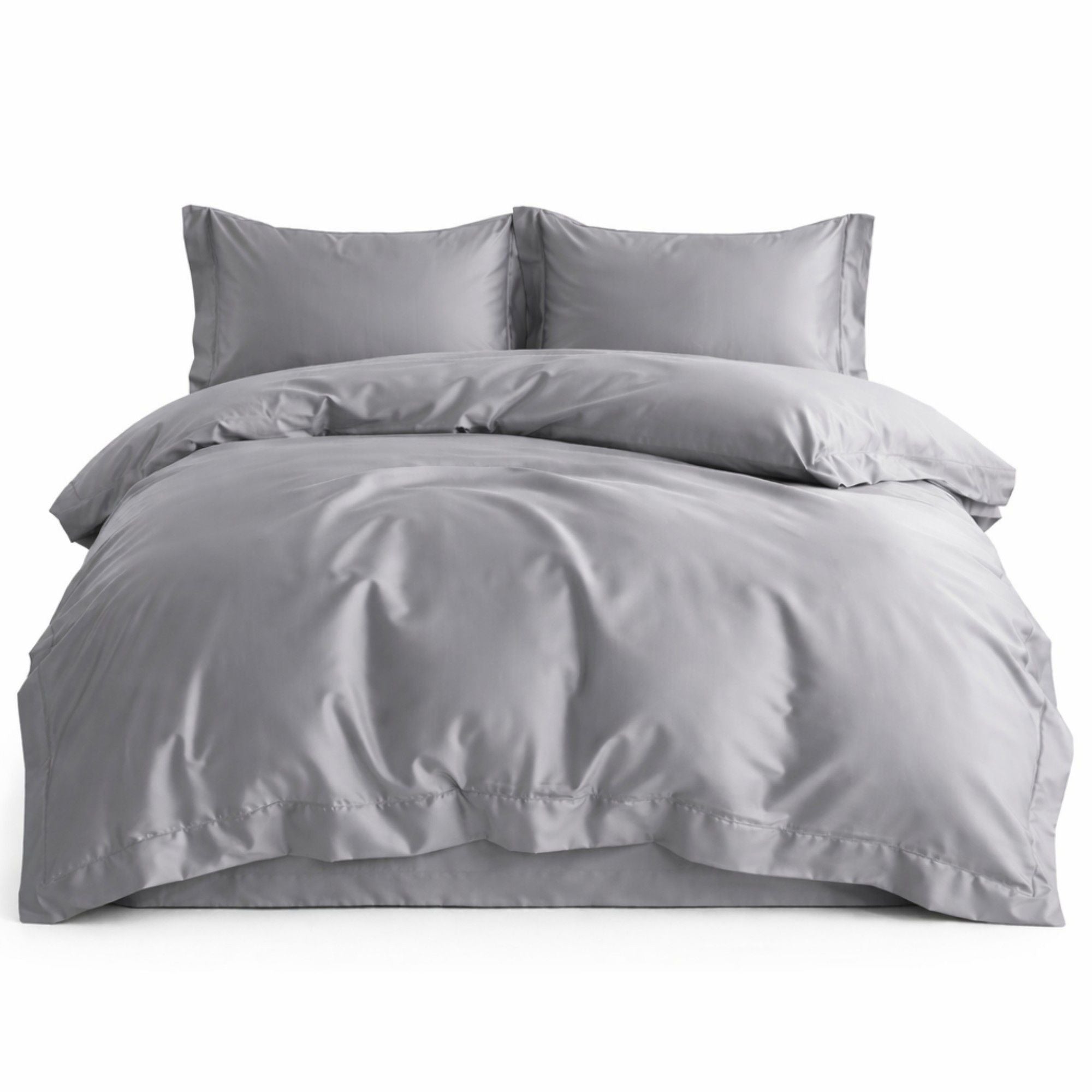 4-Piece Cotton Washed Bedding Set with Duvet Cover Flat Sheet and Pillowcases Soft Smooth Finish