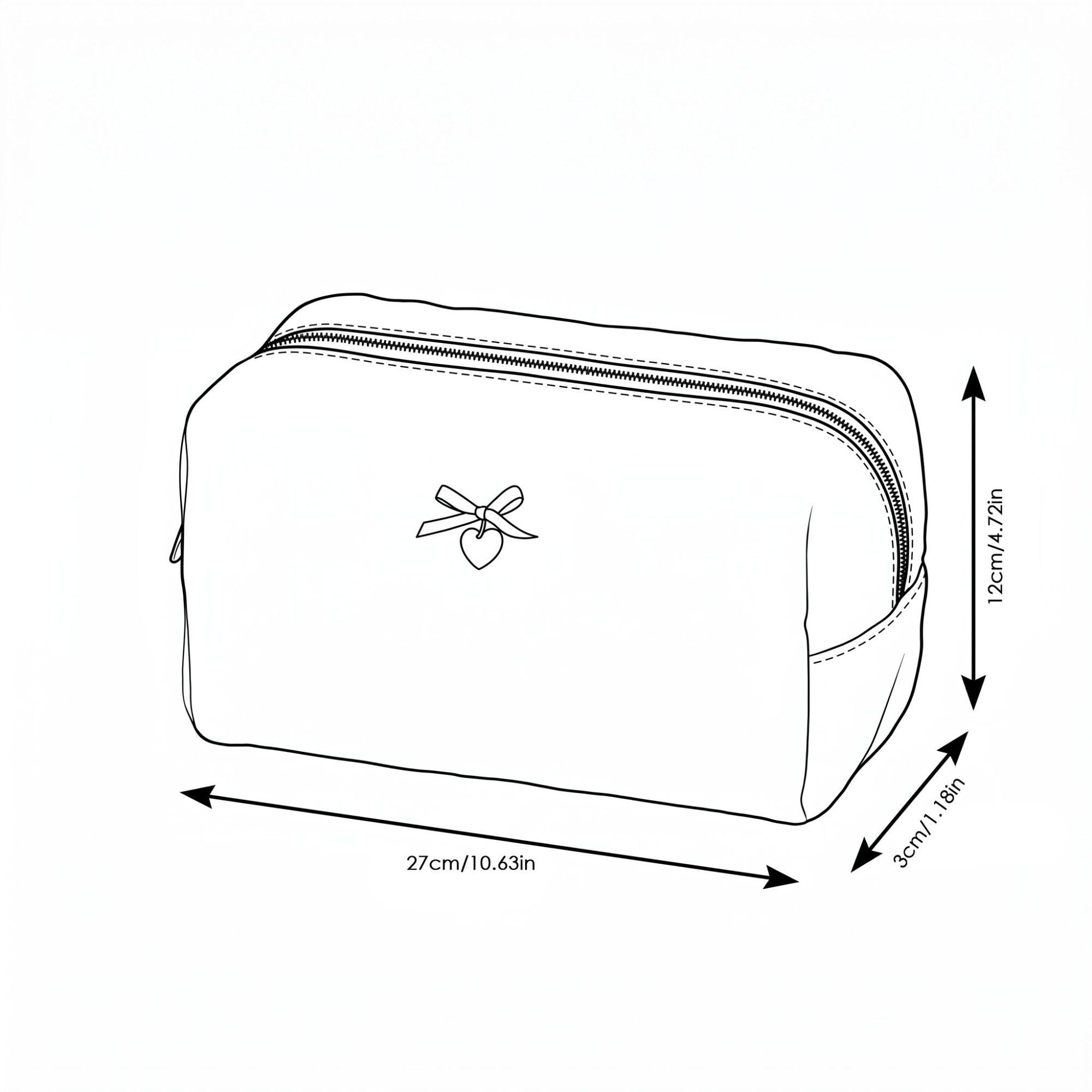 Womens Soft Textured Cosmetic Bag Zipper Makeup Toiletry Organizer