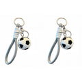 2 Pack Sports Ball Keychains with Wrist Strap and Clip Ring