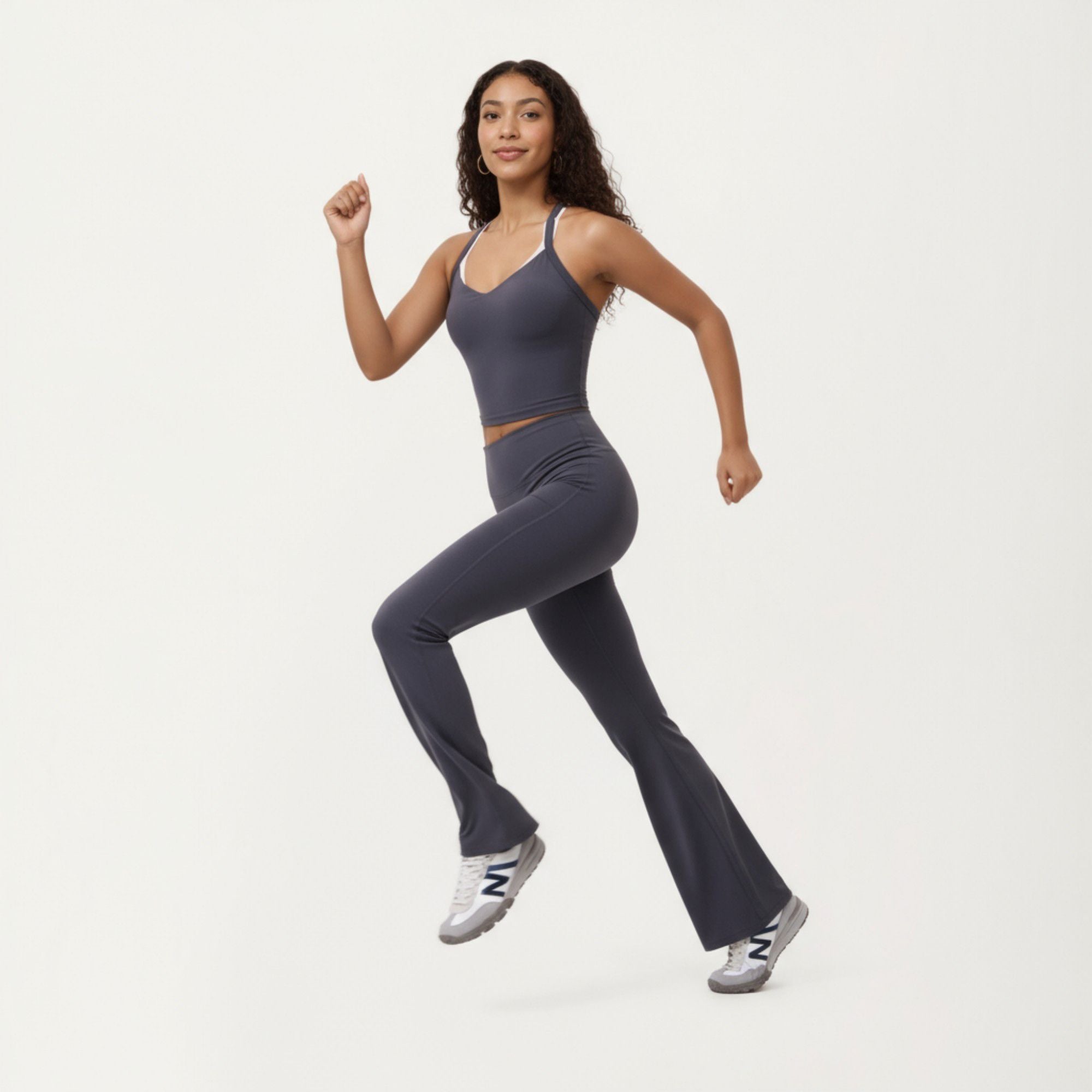 Anna-Kaci Active Women's High Waist Flare Sweatpants with Seamless Stretch Fit
