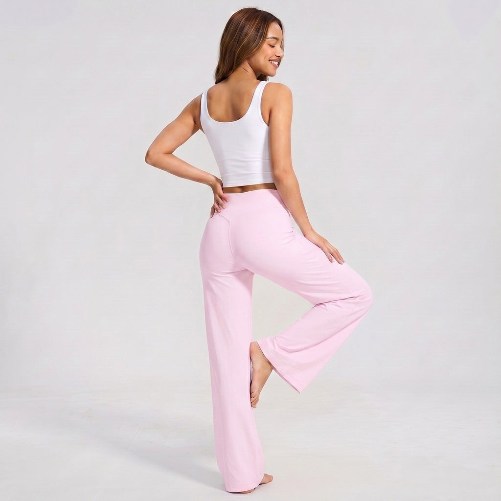 High Waisted Wide Leg Yoga Pants Loose Fit Workout Lounge Pants
