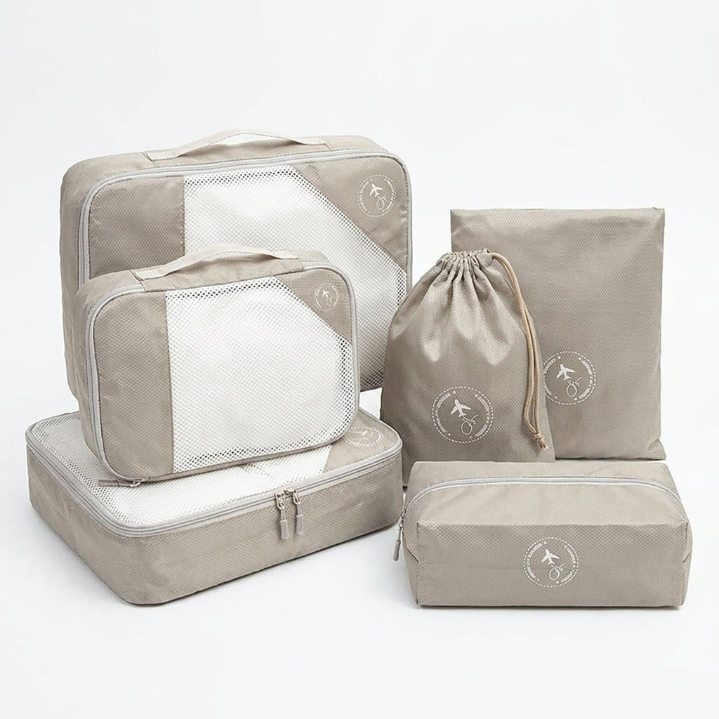 Travel Packing Cube Set with Mesh Panel Zipper Storage Bags Lightweight Organizer Luggage Set Multi Size