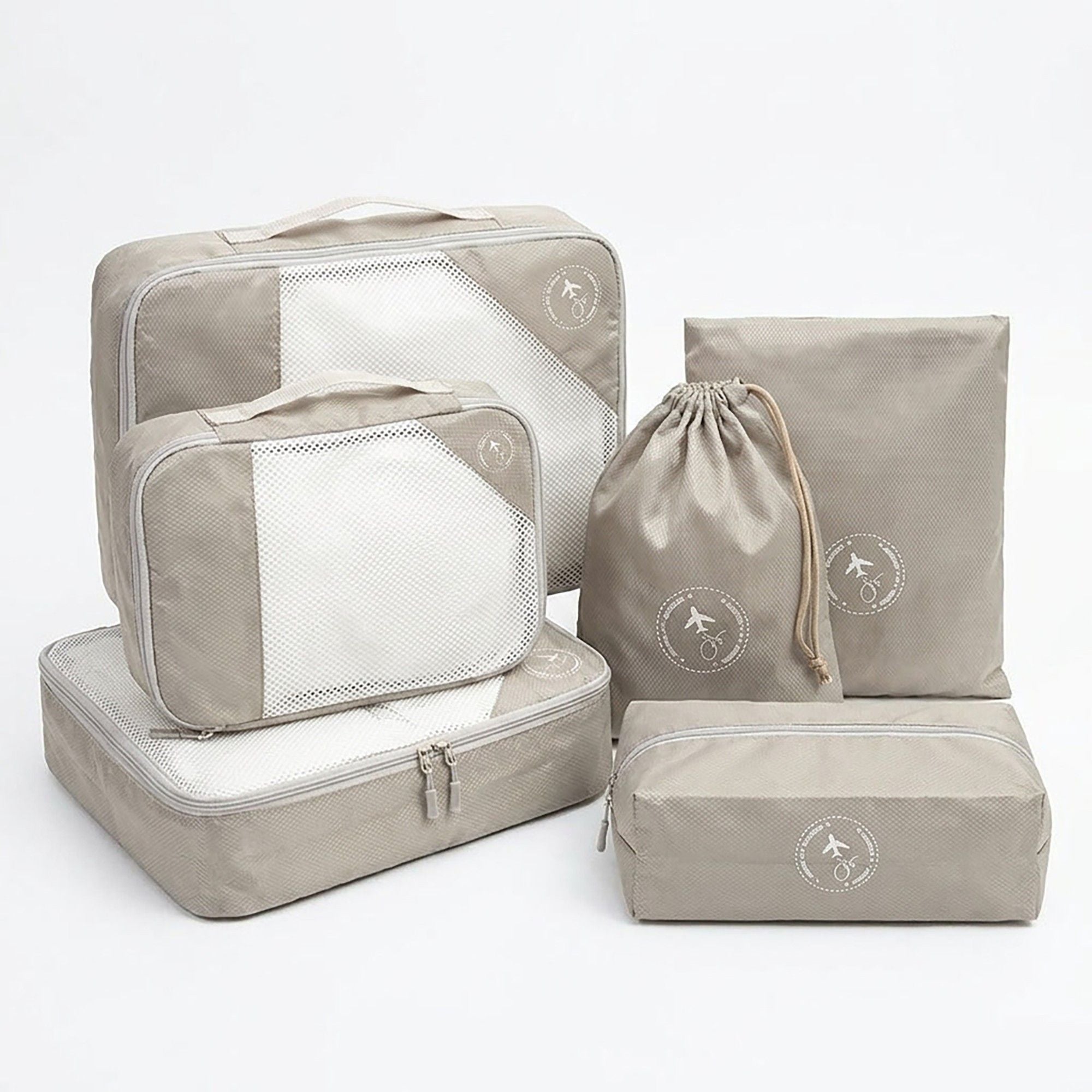 Travel Packing Cube Set with Mesh Panel Zipper Storage Bags Lightweight Organizer Luggage Set Multi Size