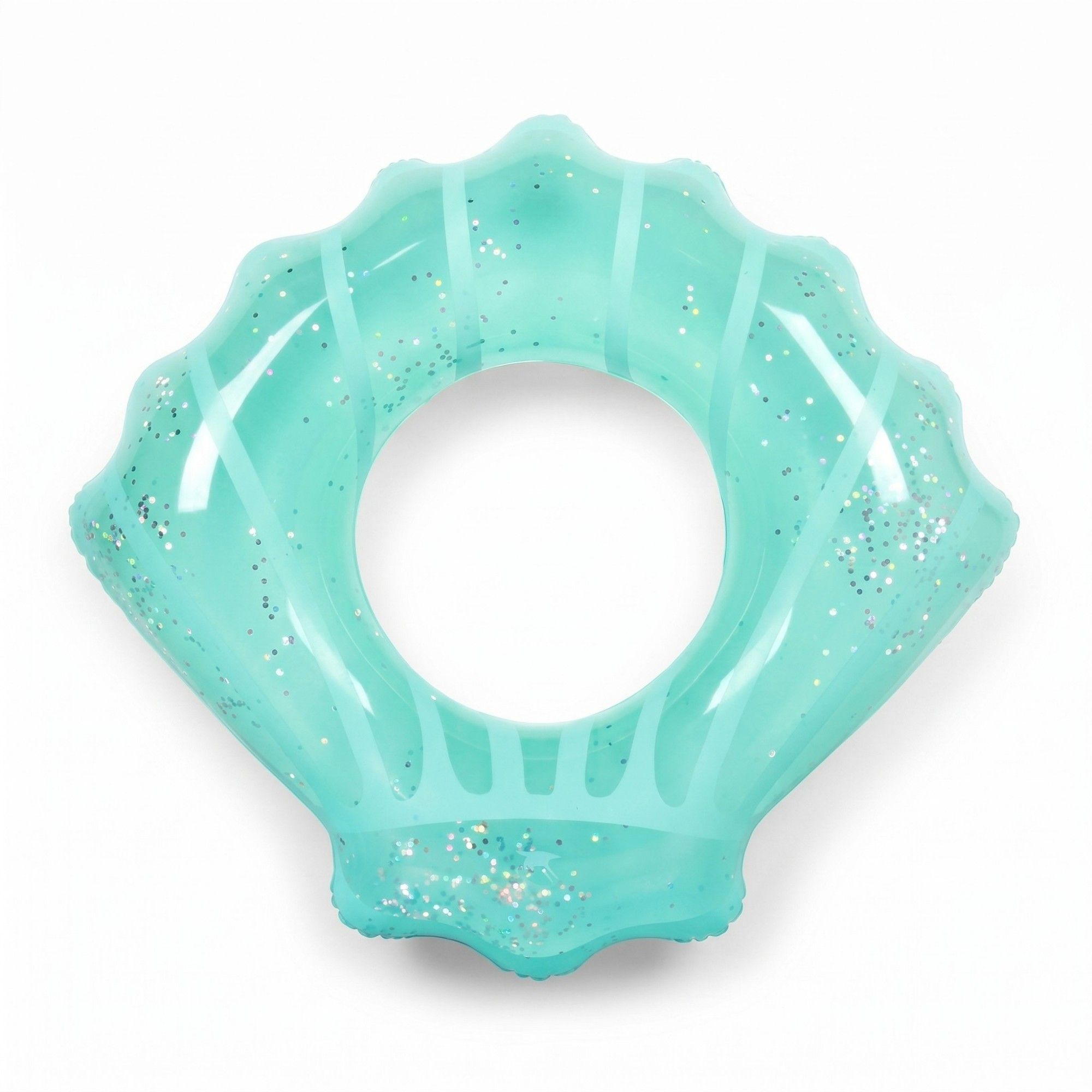 Icing Drip Inflatable Pool Float Ring with Glitter Confetti Durable PVC Swim Tube for Pool Beach Lake 39.4x43.3in