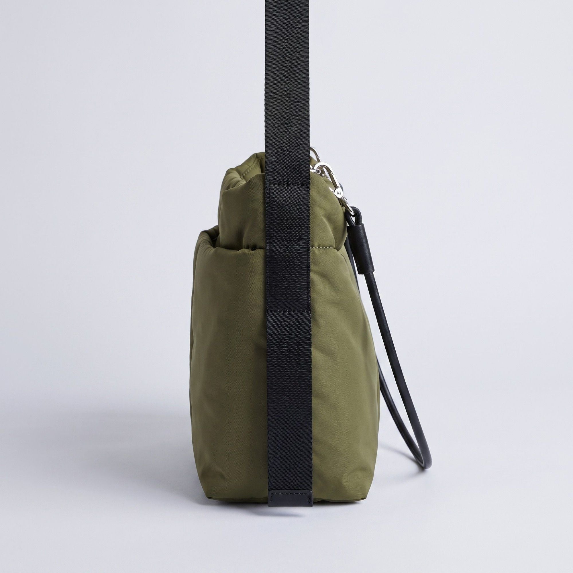 Vertical Seam Padded Hobo Tote Bag with Dual Convertible Straps for Shoulder Crossbody Wear 9.4x8.7x4.7in