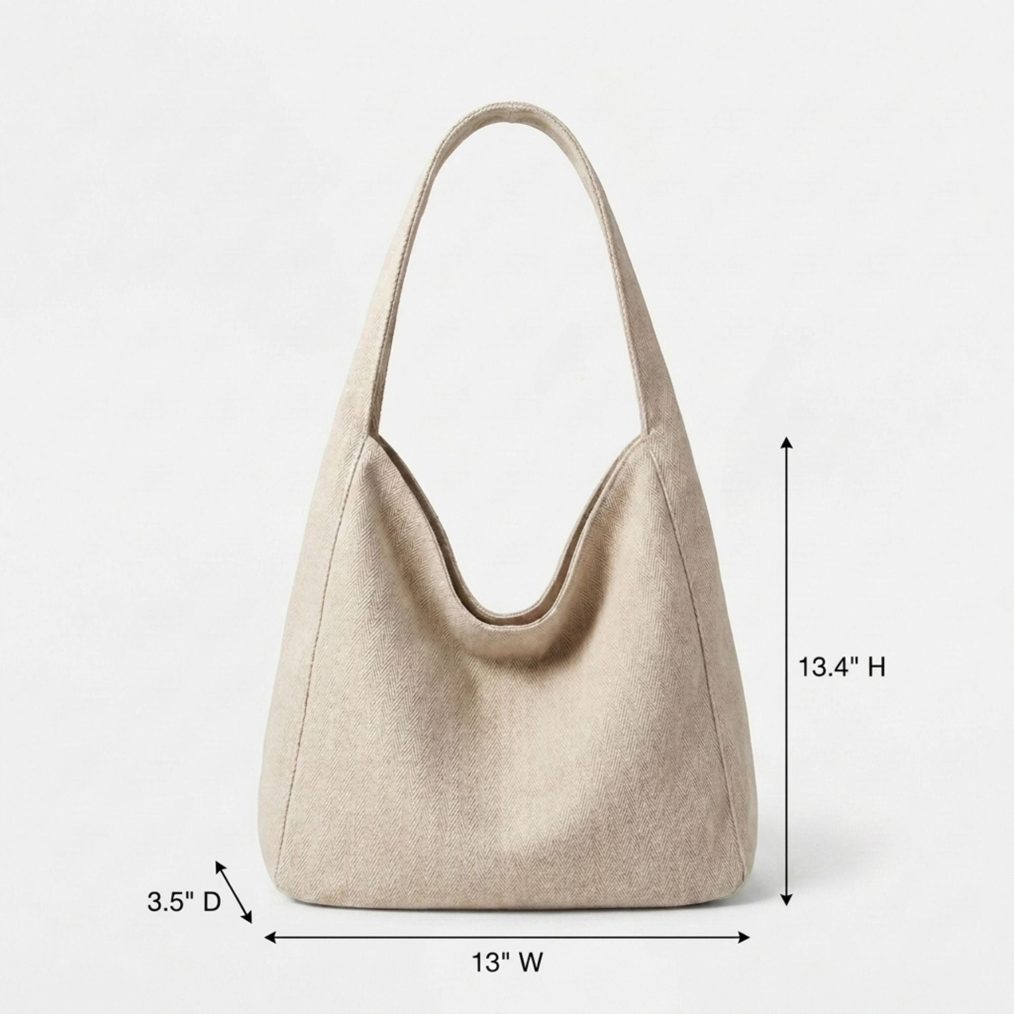 Denim Canvas Hobo Tote Bag Daily Large Capacity Shoulder Handbag For Women