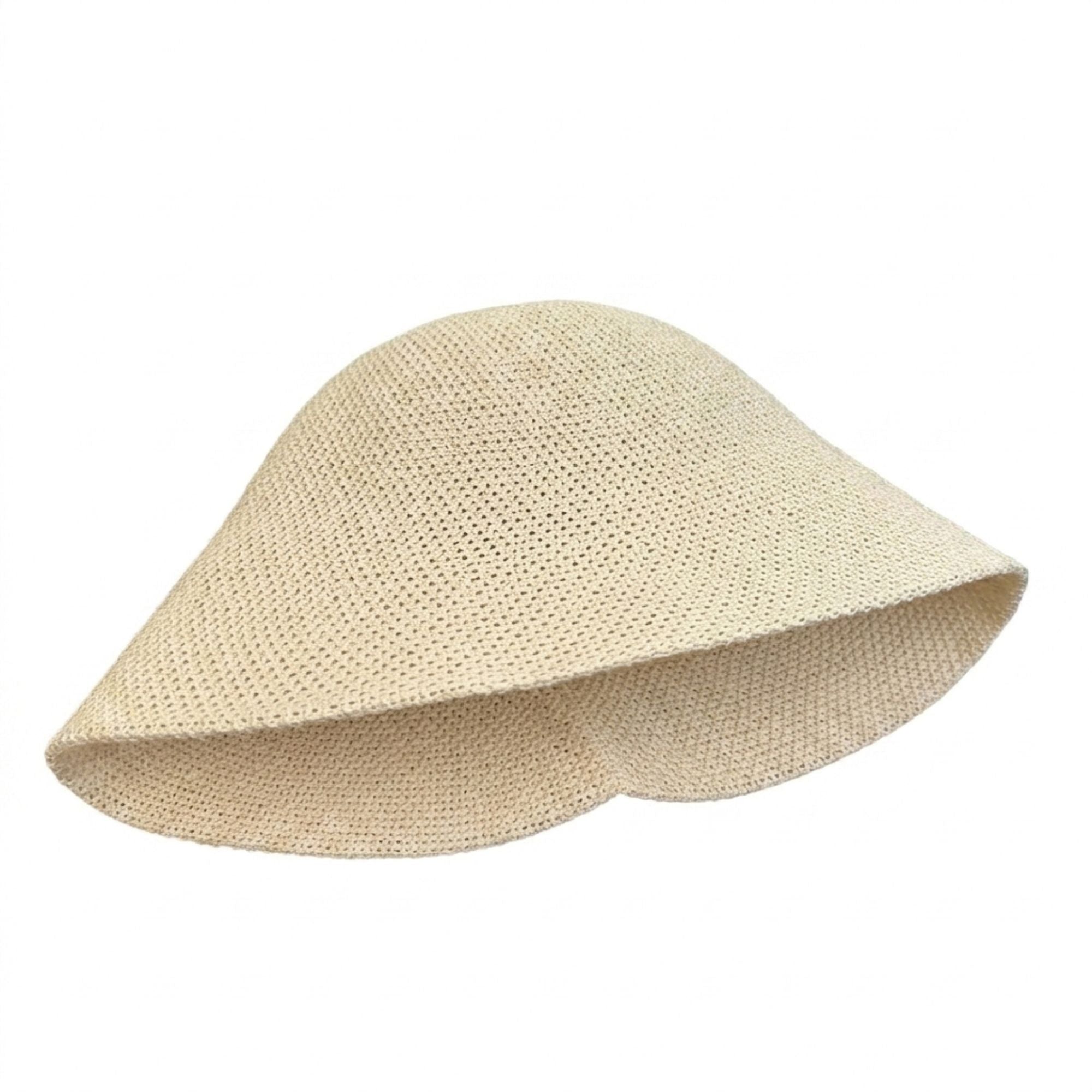 Crochet Bucket Hat with Openwork Texture and Short Brim