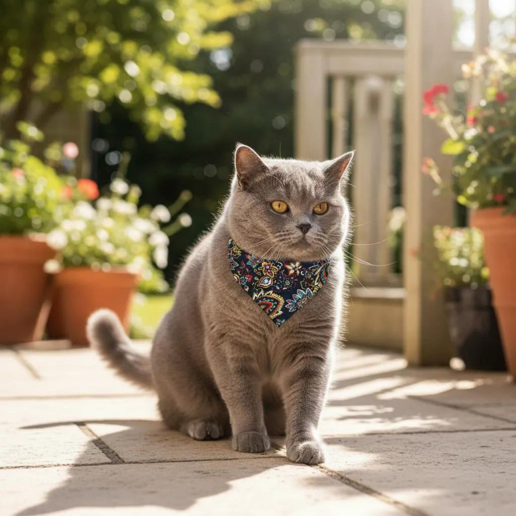 Paisley Floral Pet Bandana Scarf Bohemian Neckerchief for Cats and Dogs Bib