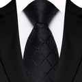 Anna-Kaci Men's Textured Diamond Pattern Silk Tie Wide Formal Necktie for Business, Weddings & Special Occasions