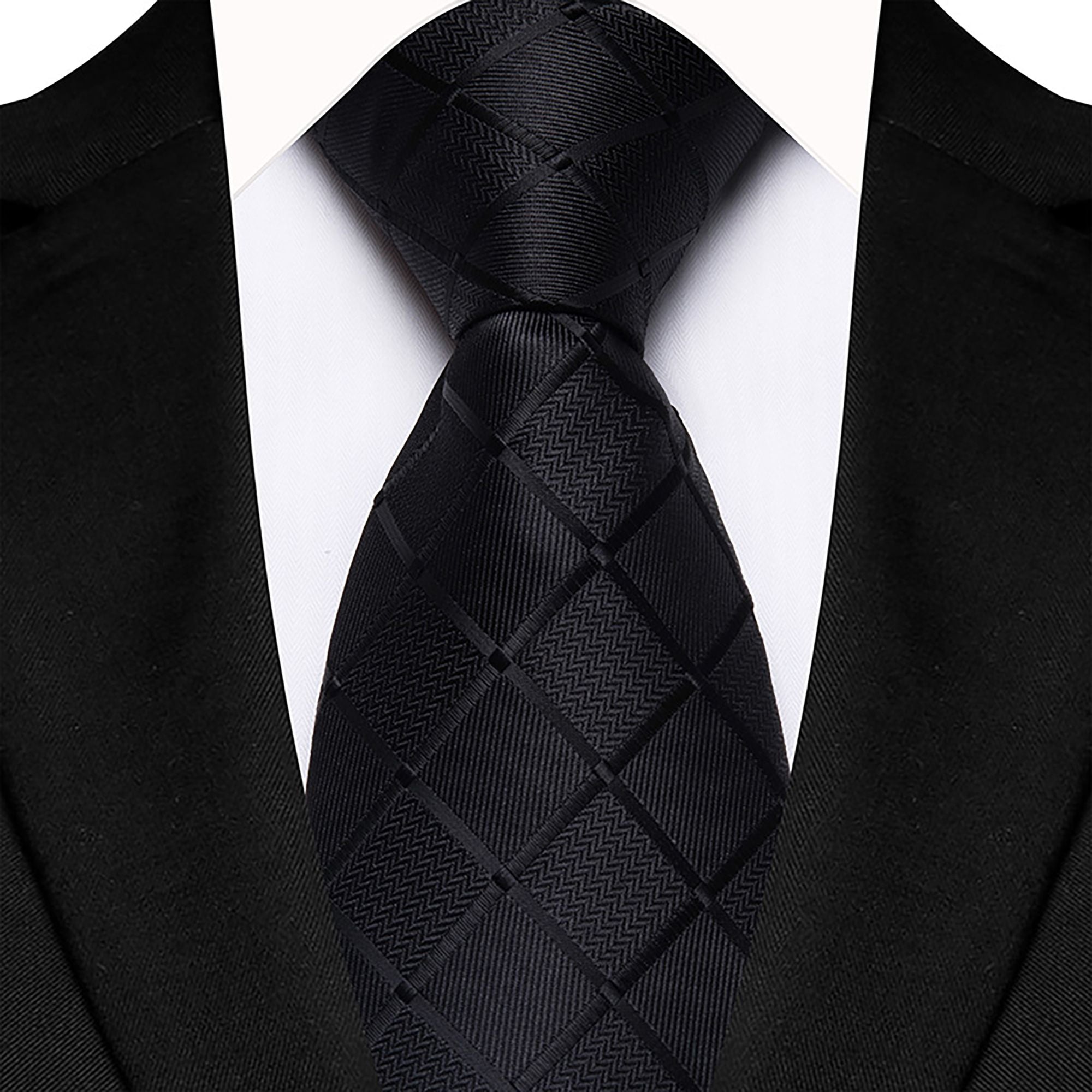 Anna-Kaci Men's Textured Diamond Pattern Silk Tie Wide Formal Necktie for Business, Weddings & Special Occasions