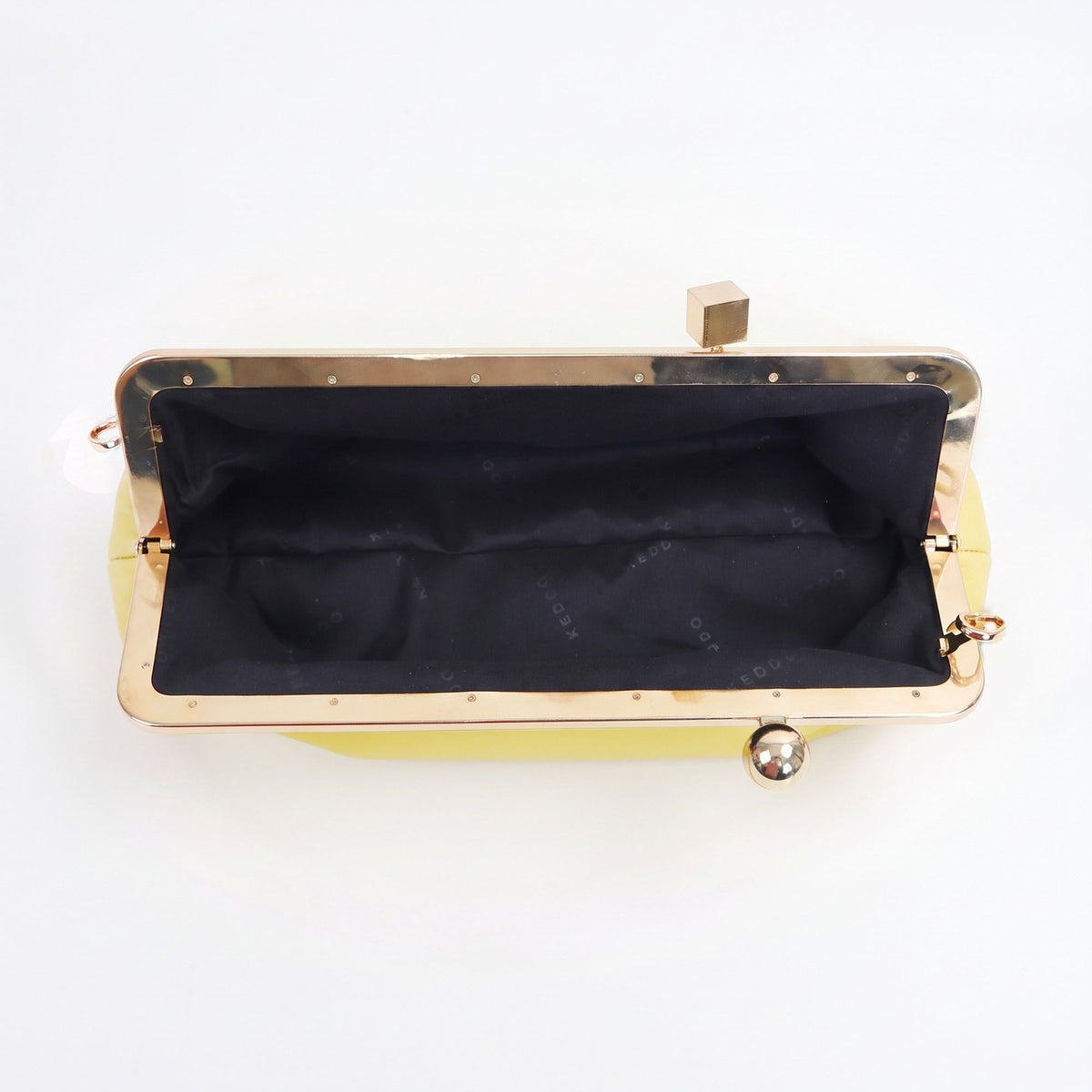 Faux Leather Metal Frame Clasp Shoulder Bag Evening Clutch