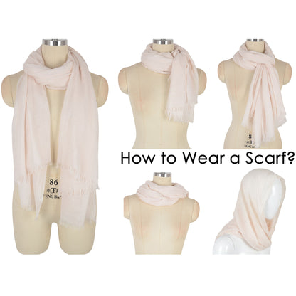 Anna-Kaci Lightweight Solid Cotton Linen Scarf Large Long Gauze Beach Wrap Shawl 78 Inches