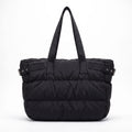 Oversized Puffer Tote Bag with Long Shoulder Straps and Side Buckle Details 13.5x14x4.5in