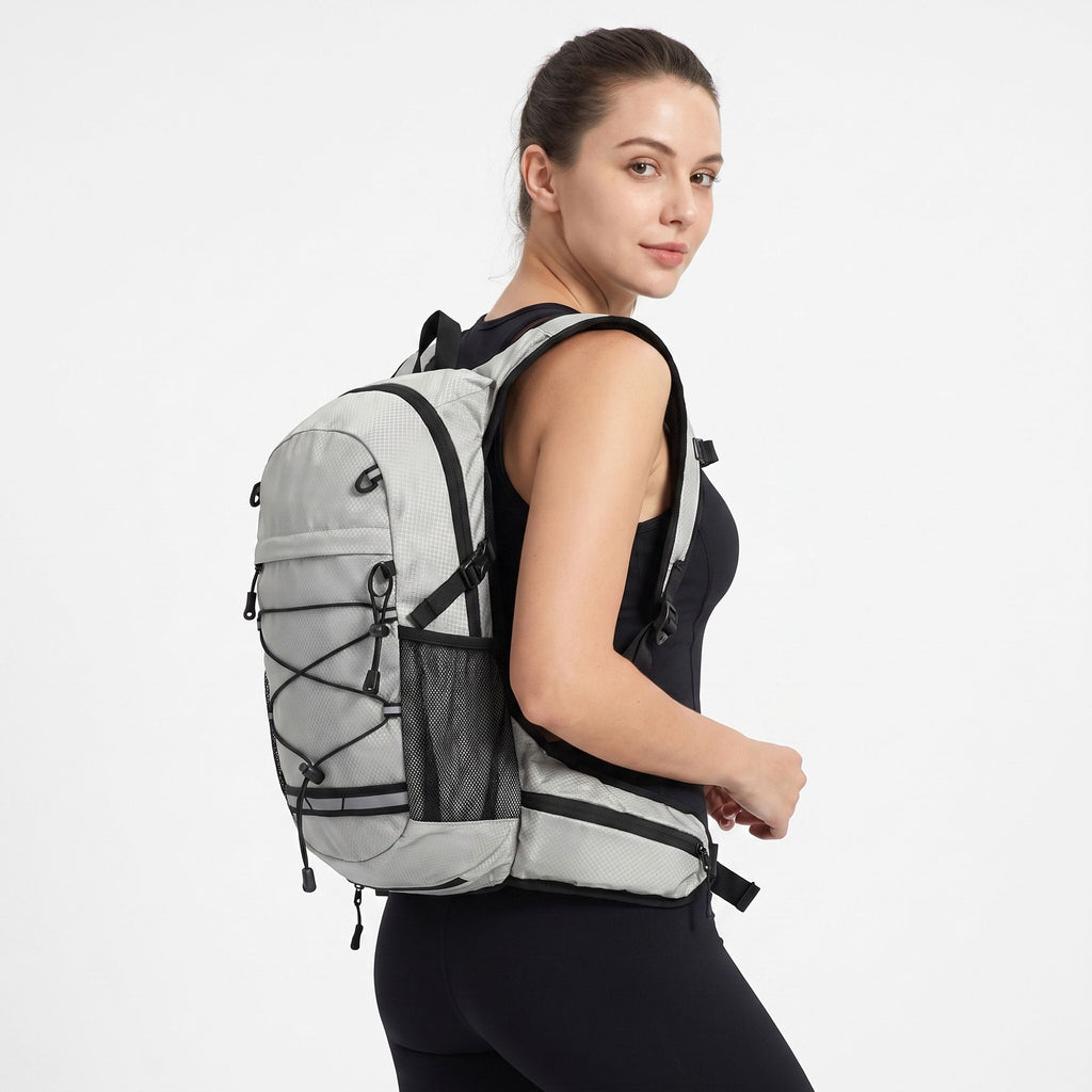 Outdoor Hiking Backpack with Bungee Cord Front Pocket Side Mesh Pockets Waist Belt