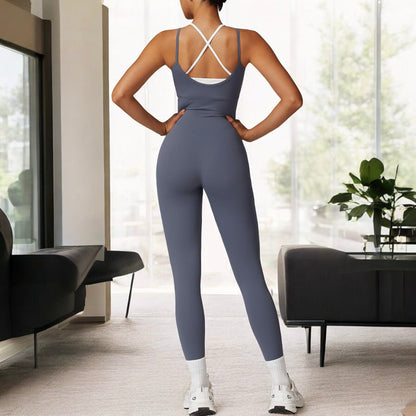Seamless Active Bodysuit with Double Strap Racerback Design