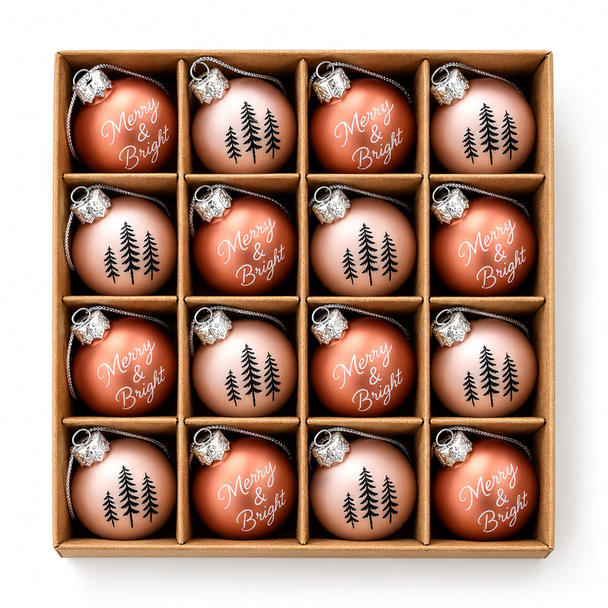 17 Piece Mini Christmas Ball Ornaments and Tree Topper Set Gift