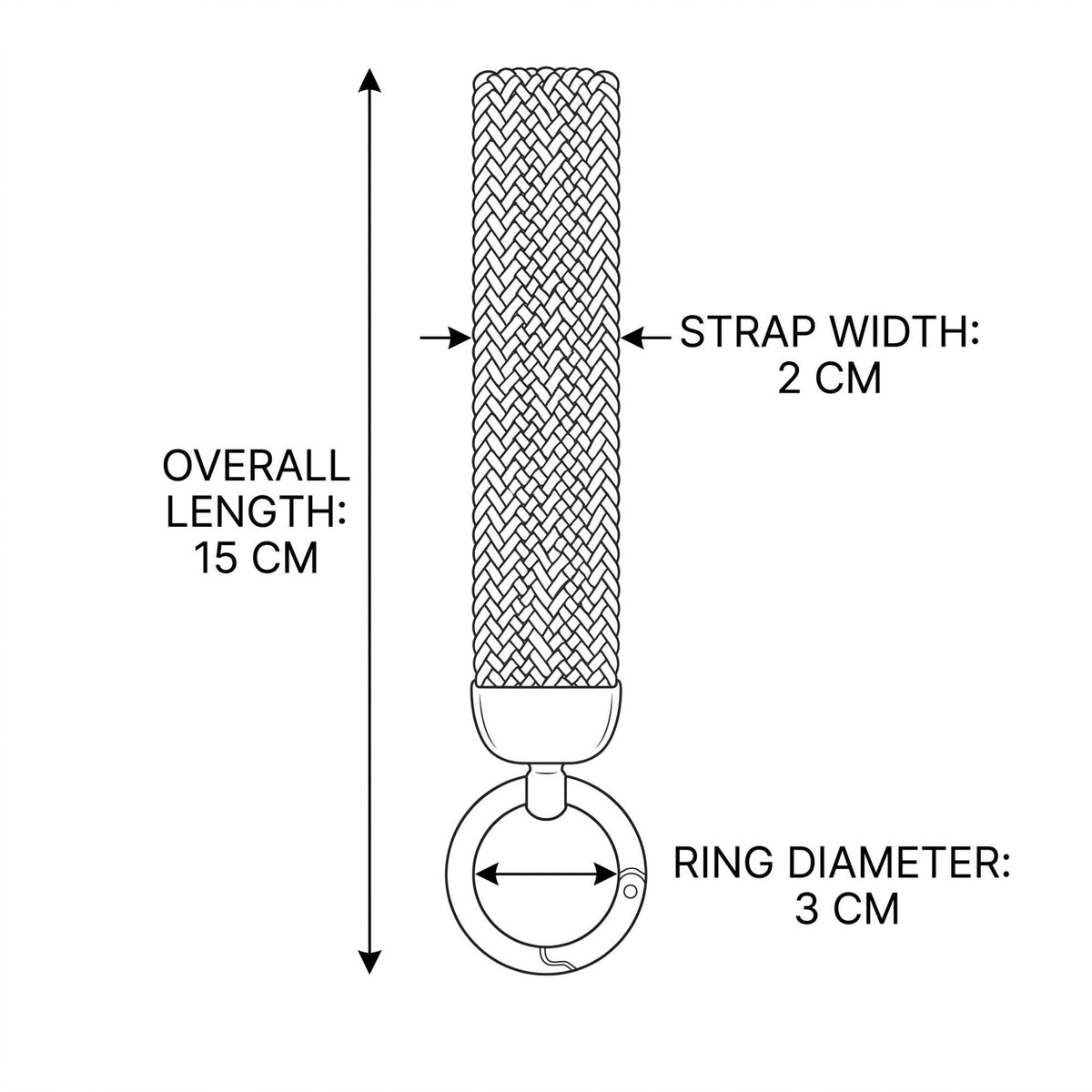 Woven Wristlet Keychain Strap with Hardware Kit