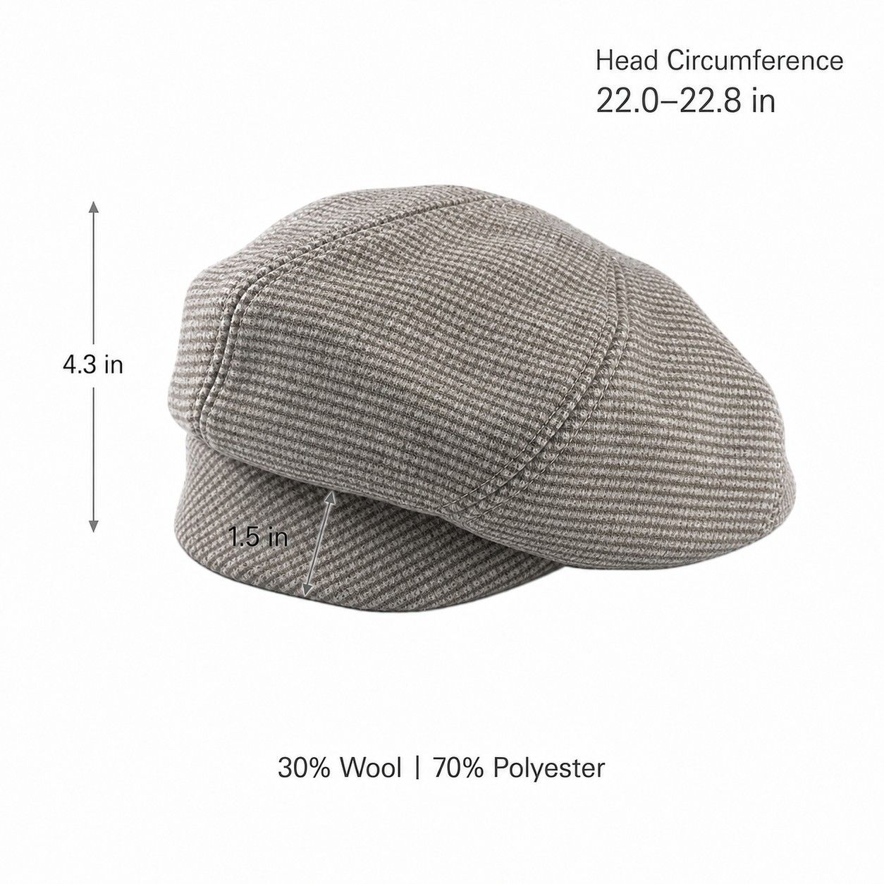 Wool Blend Houndstooth Beret Hat Vintage Painter Cap for Fall Winter