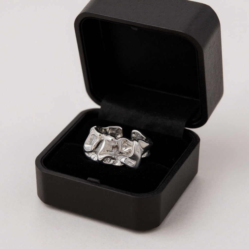 Women's Sculpted Organic Textured Band Ring with Modern Artisan-Inspired Design