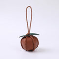 2-Piece Womens Faux Leather Bag Charm with Cord Loop Leaf Accent and Textured Stitch Detail