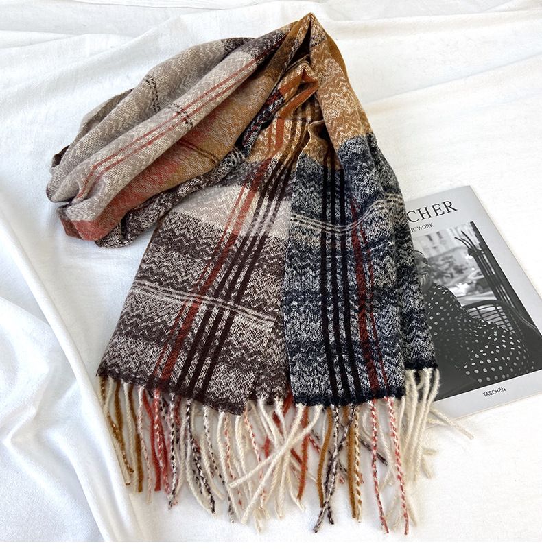 Anna-Kaci Plaid Pattern Soft Woven Winter Scarf with Cozy Texture 71¡Á24.8 Inches