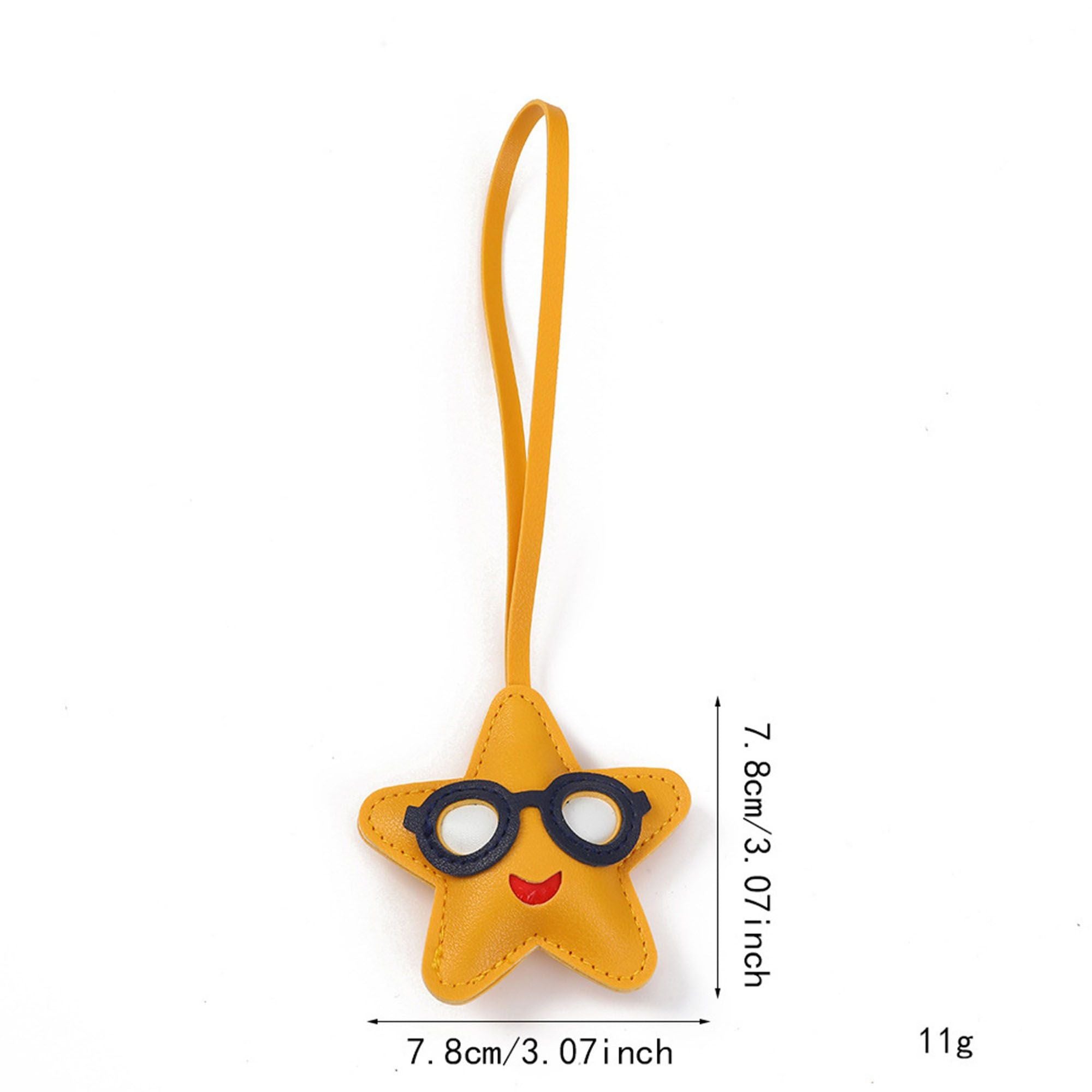 2-Piece Womens Faux Leather Bag Charm with Long Hanging Strap and Layered Detail