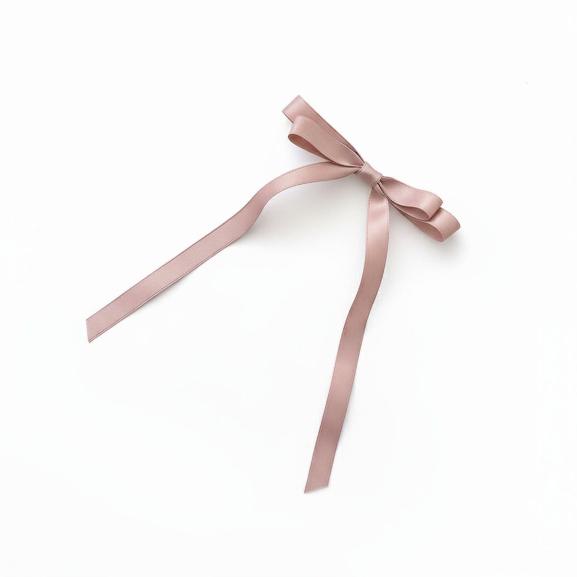 Anna-Kaci 2pcs per Set Long Ribbon Bow Hair Clip with Sleek Streamer Tails and Elegant Minimalist Design