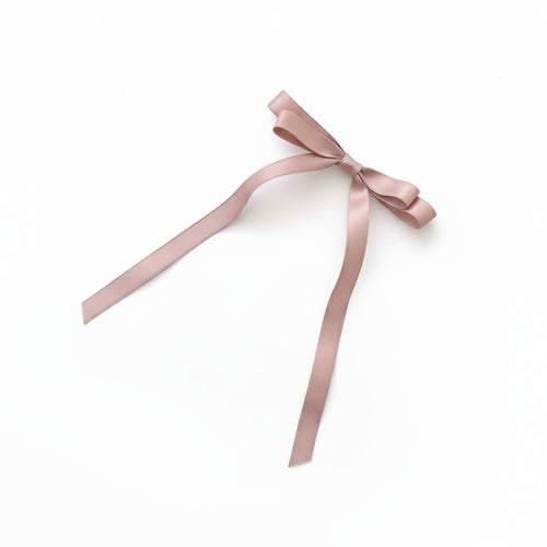 Anna-Kaci 2pcs per Set Long Ribbon Bow Hair Clip with Sleek Streamer Tails and Elegant Minimalist Design